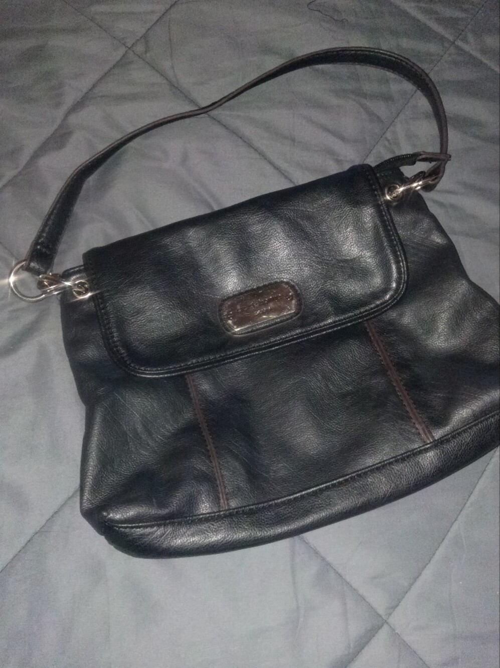 Black Leather Liz Claiborne Shoulder Bag